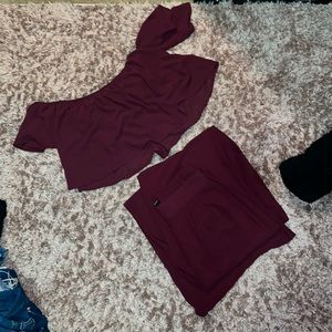 Maroon two piece